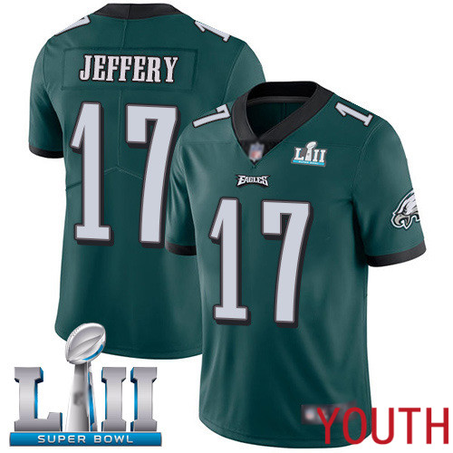 Youth Philadelphia Eagles #17 Alshon Jeffery Midnight Green Team Color Vapor Untouchable NFL Jersey Limited->philadelphia eagles->NFL Jersey